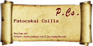 Patocskai Csilla névjegykártya